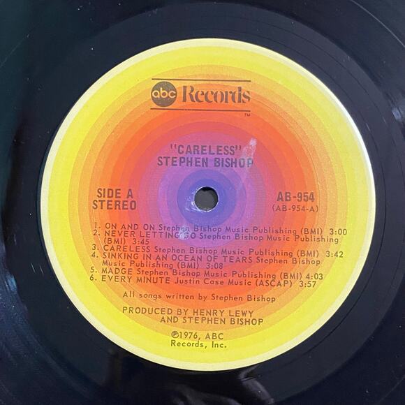 Vtg Lot 2 Stephen Bishop Careless Bish Record ABC 1970s Adult Contemporary - Picture 3 of 11